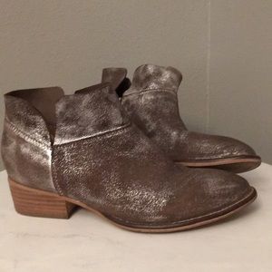Distressed Metallic Booties